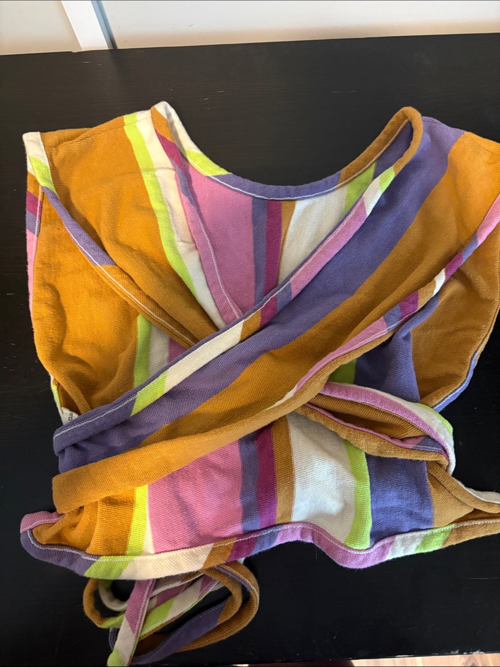 Free People Striped Wrap Tank Top in Brown, Pink, Purple, Lime - Picture 3 of 4
